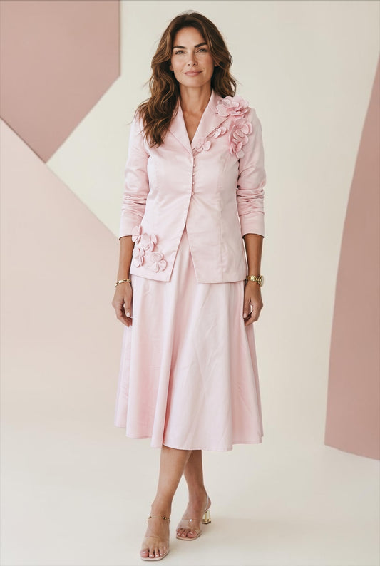 Blush Petal Elegant Suit Set